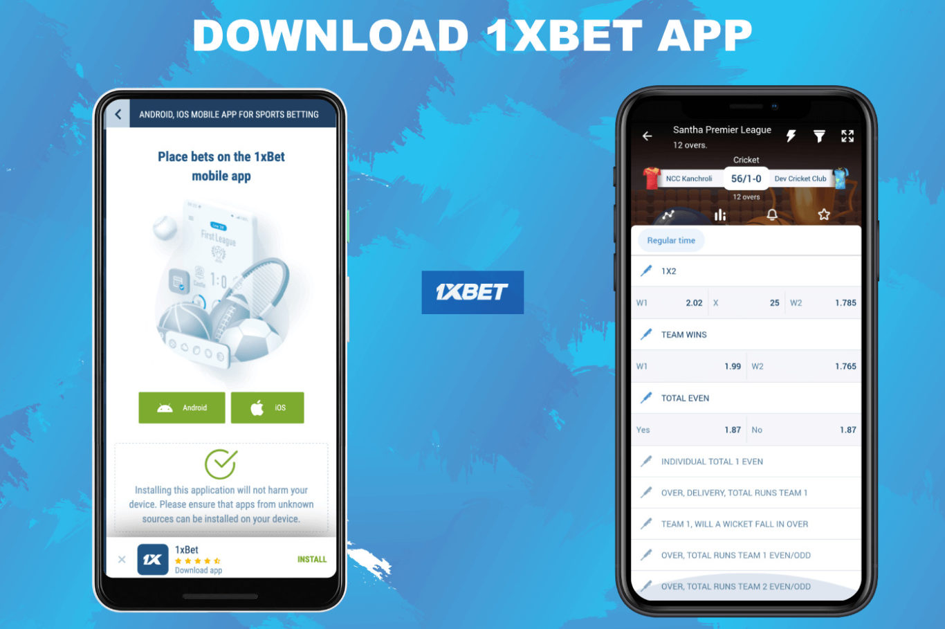 1xBet apk inscription